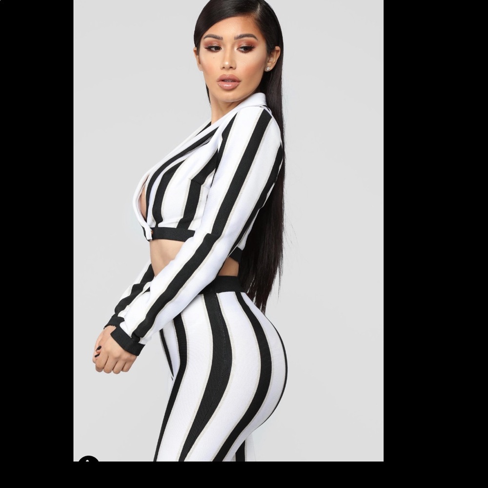 Black and White Pant Set